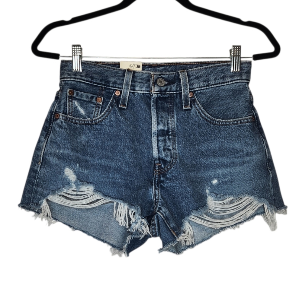 NEW Levi's 501 Cut Off Denim Shorts Size 25 - Picture 2 of 8